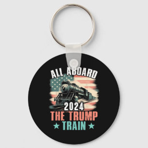 2024 Alle aan boord van de Trump Train 2024 Amerik Sleutelhanger