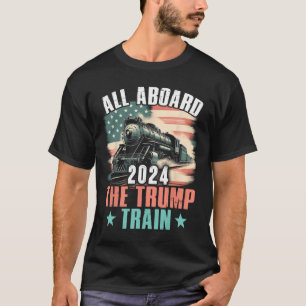 2024 Alle aan boord van de Trump Train 2024 Amerik T-shirt