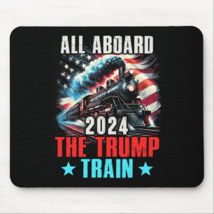 2024 Alle aan boord van de Trump Train Amerikaanse Muismat