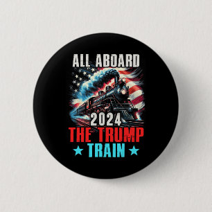 2024 Alle aan boord van de Trump Train Amerikaanse Ronde Button 5,7 Cm