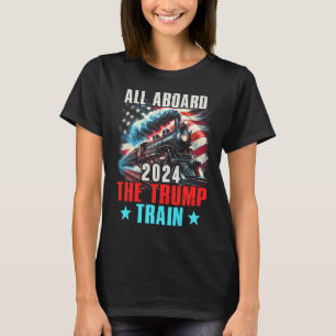 2024 Alle aan boord van de Trump Train Amerikaanse T-shirt