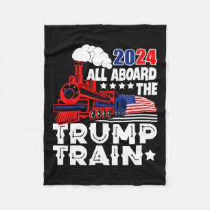 2024 allen aan boord van de Trump-trein VS Amerika Fleece Deken