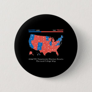 2024 Amerikaanse presidentsverkiezingen Uitslagen Ronde Button 5,7 Cm