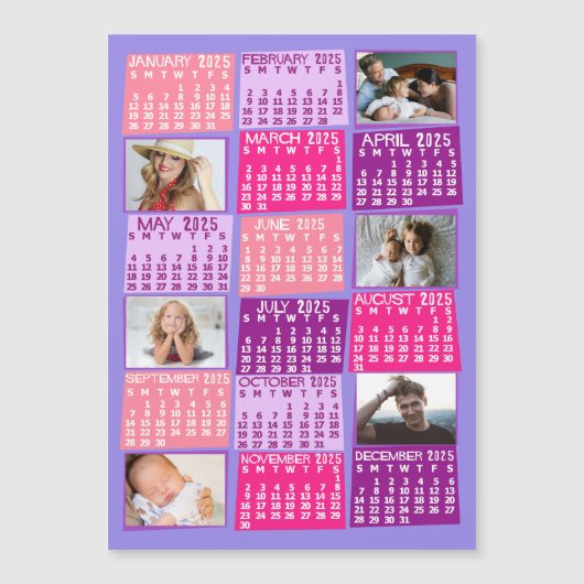 2024 Année civile mûre Mod Photo Collage Magnet (Devant)