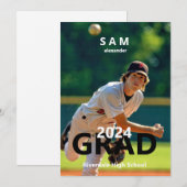 2024 Baseball Foto Afstuderen Aankondiging (Voorkant / Achterkant)