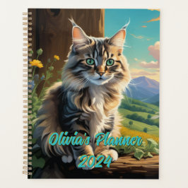2024 Binnenlandse Longhair Cat Planner van Gili