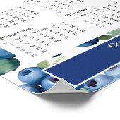 2024 Blauwe Bosbessen Aangepaste Kalender  Poster (Hoek)