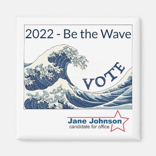 2024 Blue Wave aanpasbare campagnemagnemagneet Magneet (Voorkant)