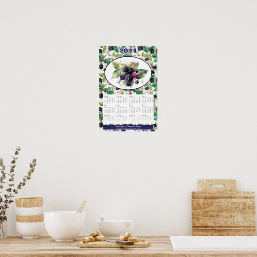 2024 Bramen Aangepaste Kalender  Poster (Keuken)