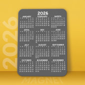 2024 Calendar - Basic Grey Mini Calendar Magneet