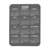 2024 Calendar - Basic Grey Mini Calendar Magneet (Verticaal)