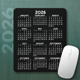 2024 Calendar - black background - Vertical Muismat