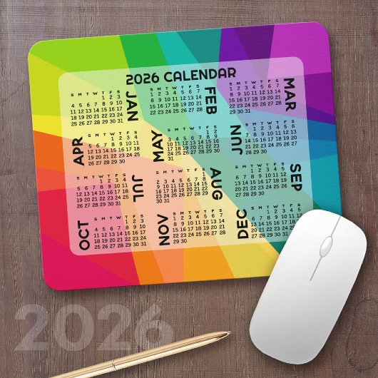 2024 Calendar - colorful rainbow prism Muismat