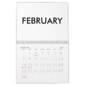2024 Calendrier Blanc Avec Vacances Nombres Grands (Feb 2027)