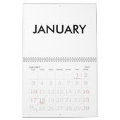 2024 Calendrier Blanc Avec Vacances Nombres Grands (Jan 2027)