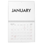 2024 Calendrier Blanc Avec Vacances Nombres Grands (Jan 2026)