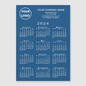 2024 Calendrier Business Logo Texte Blue Magnet Ca (Devant)