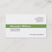 2024 Calendrier Classic Carte de visite Green Stri (Dos)