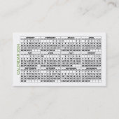 2024 Calendrier Classic Carte de visite Green Stri (Devant)