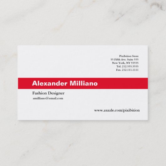 2024 Calendrier Classic Carte de visite Red Stripe (Dos)