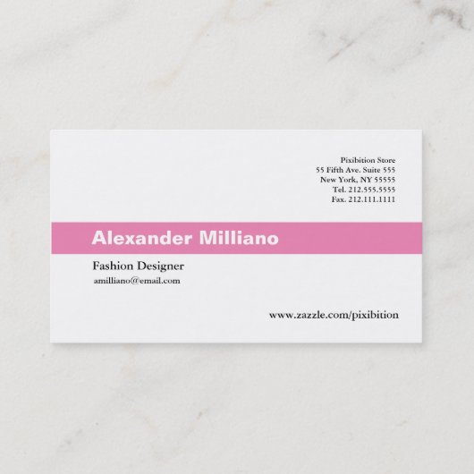 2024 Calendrier Classic Carte de visite rose (Dos)