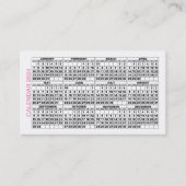 2024 Calendrier Classic Carte de visite rose (Devant)