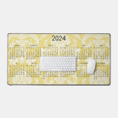 2024 Calendrier Damask Flax Simple couleur complèt (Clavier et souris)
