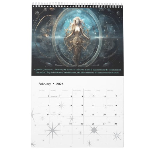 2024 Calendrier de Steampunk Astrologie Signes zod (Feb 2026)