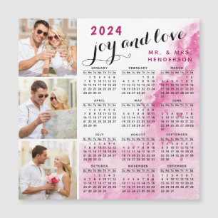 2024 Calendrier Magnet Trois Photos Collage