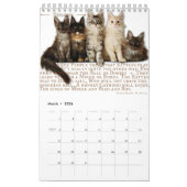 2024 Calendrier Maine Coon chats & chatons, poésie (Mar 2026)
