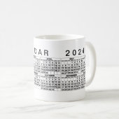 2024 Calendrier Mug noir blanc (Devant droit)