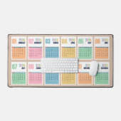 2024 Calendrier Pastel Coloured Unique Desk Mat (Clavier et souris)