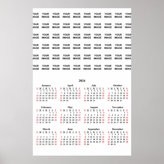 2024 Calendrier personnalisé sur mesure Poster (Devant)