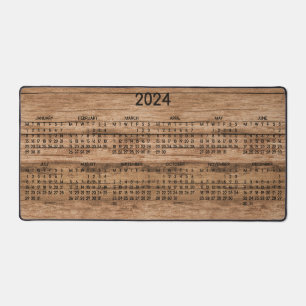 2024 Calendrier Rustic Country Woodgrain Photo