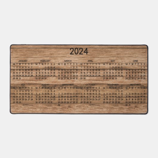 2024 Calendrier Rustic Country Woodgrain Photo (Recto)