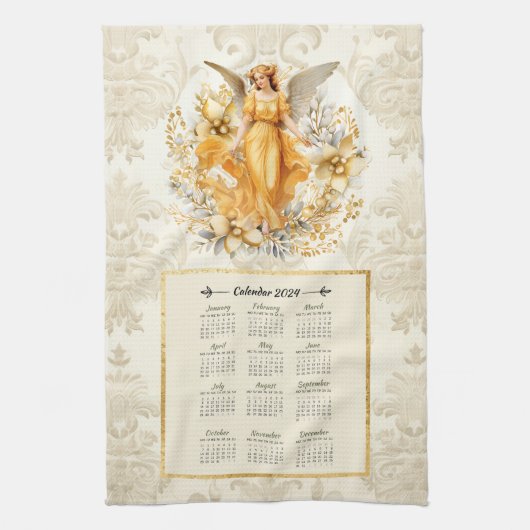 2024 Calendrier Serviette Joli Ange Gardien (Vertical)