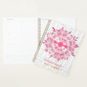 2024 Calendrier Unique Boho Rose Flower Nom person (Devant avec enveloppe)