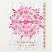 2024 Calendrier Unique Boho Rose Flower Nom person (Dos)