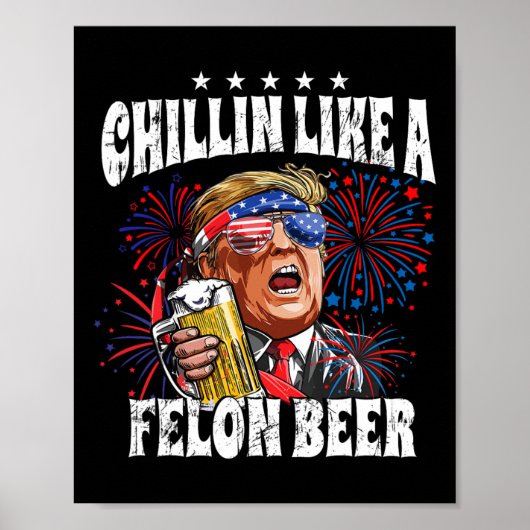 2024 Chillin Like A Felon Beer Poster (Voorkant)