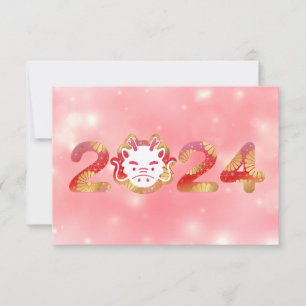 2024, Chinees Nieuwjaar, Drakenuitnodiging Kaart