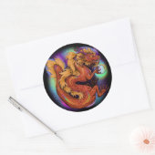 2024 Chinees Zodiac Jaar van de Draak Ronde Sticker (Envelop)