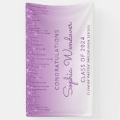 2024 Chique Paarse Glitter Drip Afstuderen Spandoek (Verticaal)