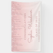 2024 Chique roze Glitter Drip Afstuderen Spandoek (Verticaal)