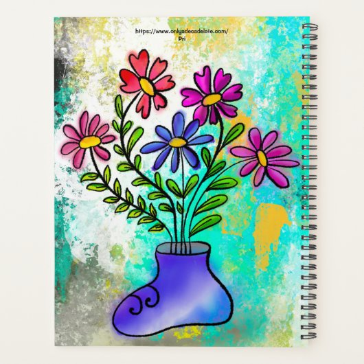 2024 Couverture dure Floral Spiral Planner (Dos)