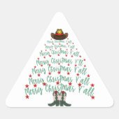 2024 Cowboy Kerstboom Driehoek Sticker (Voorkant)