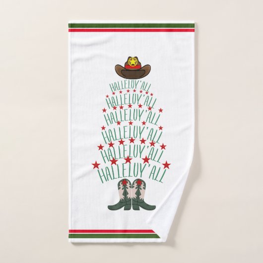 2024 Cowboy Kerstboom gast Handdoek (Handdoek)