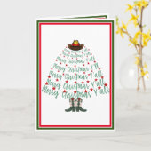 2024 Cowboy Kerstboom Kaart (Gele Bloem)