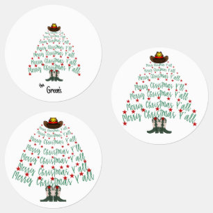 2024 Cowboy Kerstboom Ronde Labels
