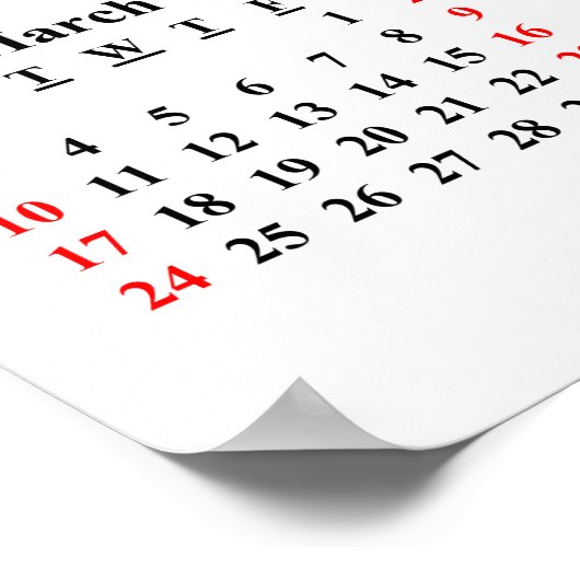2024 Creëer Uw eigen kalender voor aangepaste Post Poster (Hoek)