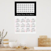 2024 Creëer Uw eigen kalender voor aangepaste Post Poster (Keuken)